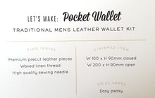 Load image into Gallery viewer, Hammered Leatherworks Kit : Pocket Wallet
