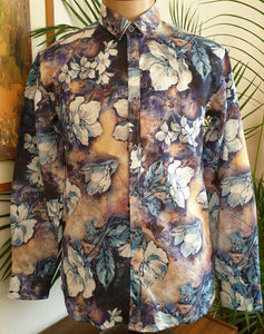Linen Cotton Tropical Floral Shirt