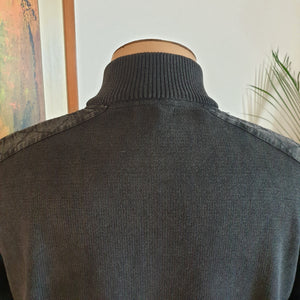 Berlin Cotton Jumper, Zip neck,  Stone or Black