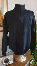 Load image into Gallery viewer, Berlin Zip Neck Knit Jumper, Grey or Navy
